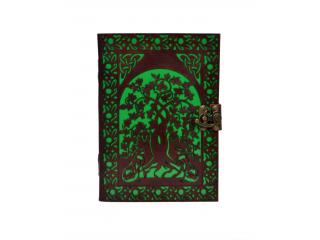 Antique New Tool Cut Work Handmade Tree Of Life With Wolf Design Leather Journal Notebook 120 Pages Blank Unlined Paper Notebook & Sketchbook